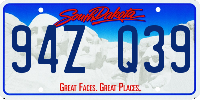 SD license plate 94ZQ39