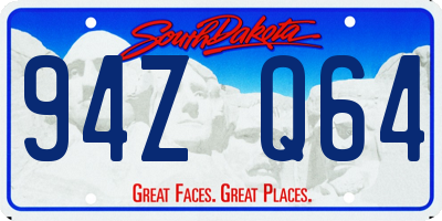SD license plate 94ZQ64