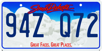 SD license plate 94ZQ72