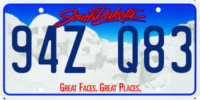SD license plate 94ZQ83