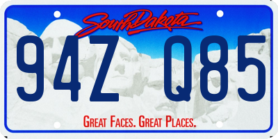 SD license plate 94ZQ85