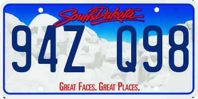 SD license plate 94ZQ98