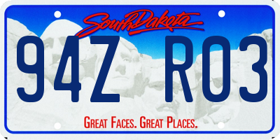 SD license plate 94ZR03