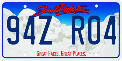 SD license plate 94ZR04