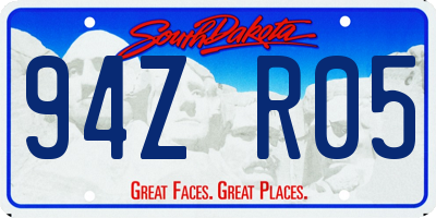 SD license plate 94ZR05
