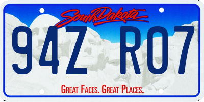 SD license plate 94ZR07