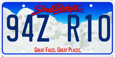 SD license plate 94ZR10