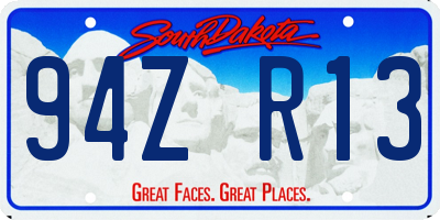 SD license plate 94ZR13