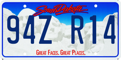 SD license plate 94ZR14