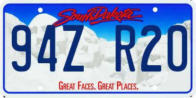 SD license plate 94ZR20