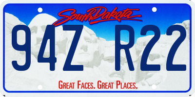 SD license plate 94ZR22