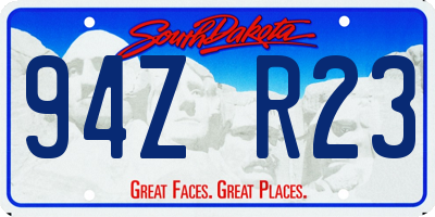 SD license plate 94ZR23