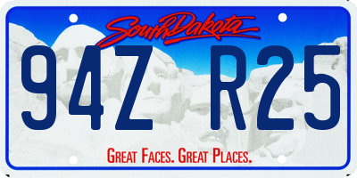 SD license plate 94ZR25