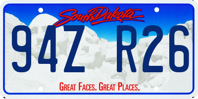SD license plate 94ZR26