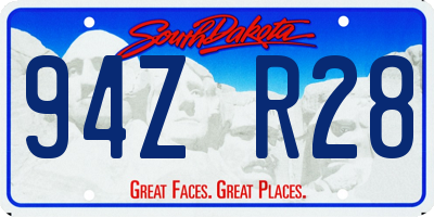 SD license plate 94ZR28