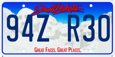 SD license plate 94ZR30