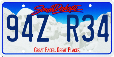 SD license plate 94ZR34