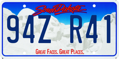 SD license plate 94ZR41