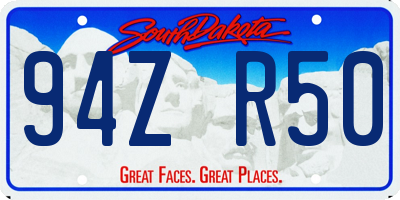 SD license plate 94ZR50