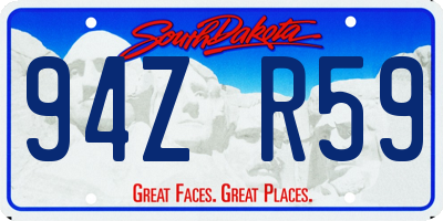 SD license plate 94ZR59
