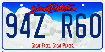 SD license plate 94ZR60