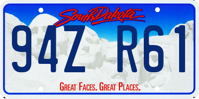 SD license plate 94ZR61