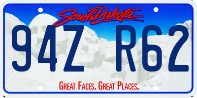 SD license plate 94ZR62