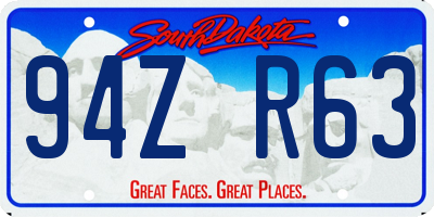 SD license plate 94ZR63