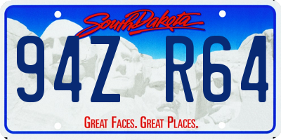 SD license plate 94ZR64