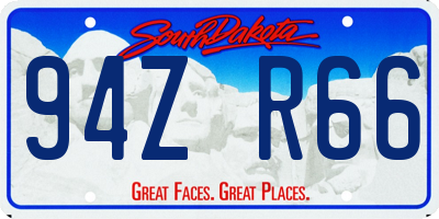 SD license plate 94ZR66