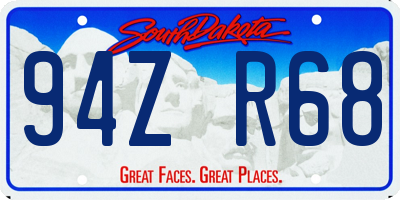 SD license plate 94ZR68