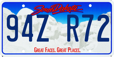 SD license plate 94ZR72