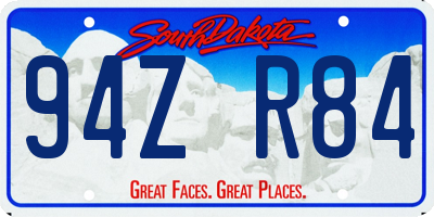 SD license plate 94ZR84