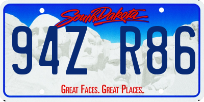 SD license plate 94ZR86
