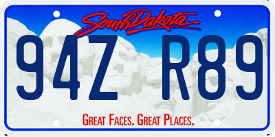 SD license plate 94ZR89