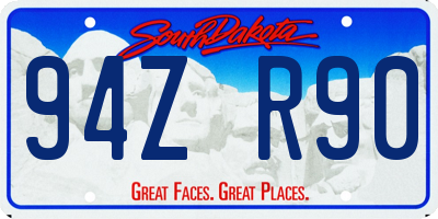 SD license plate 94ZR90