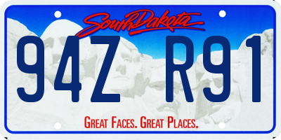SD license plate 94ZR91