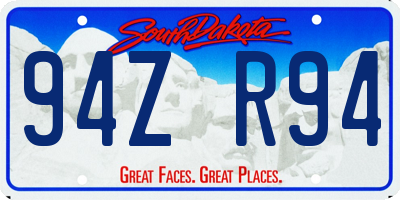SD license plate 94ZR94