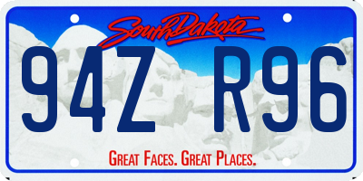 SD license plate 94ZR96