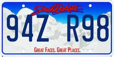 SD license plate 94ZR98