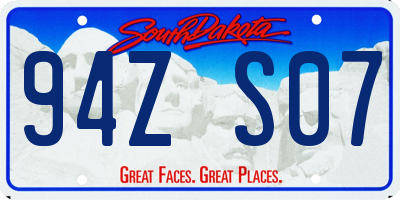 SD license plate 94ZS07
