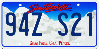 SD license plate 94ZS21