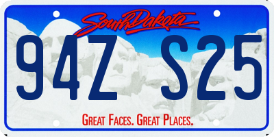 SD license plate 94ZS25