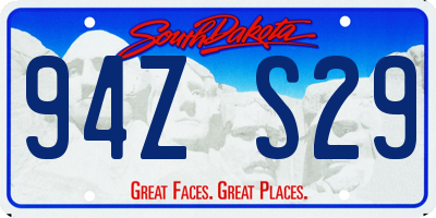 SD license plate 94ZS29