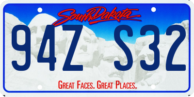 SD license plate 94ZS32