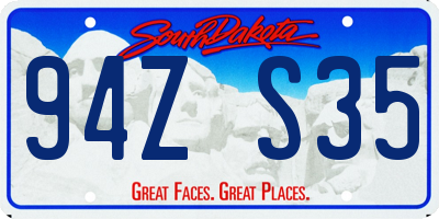 SD license plate 94ZS35