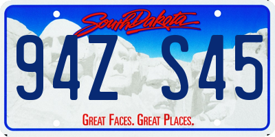 SD license plate 94ZS45