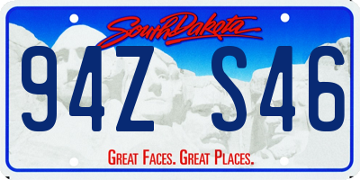 SD license plate 94ZS46