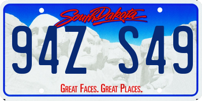 SD license plate 94ZS49