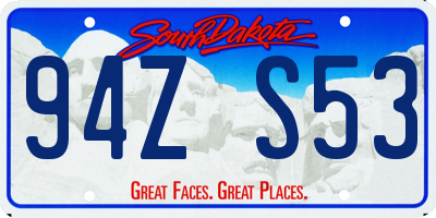 SD license plate 94ZS53